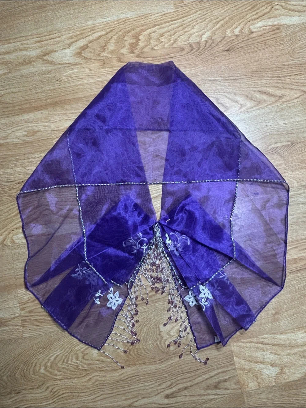Tygie x Kultura Modern Filipiniana Purple Organza Embroidered Alampay
